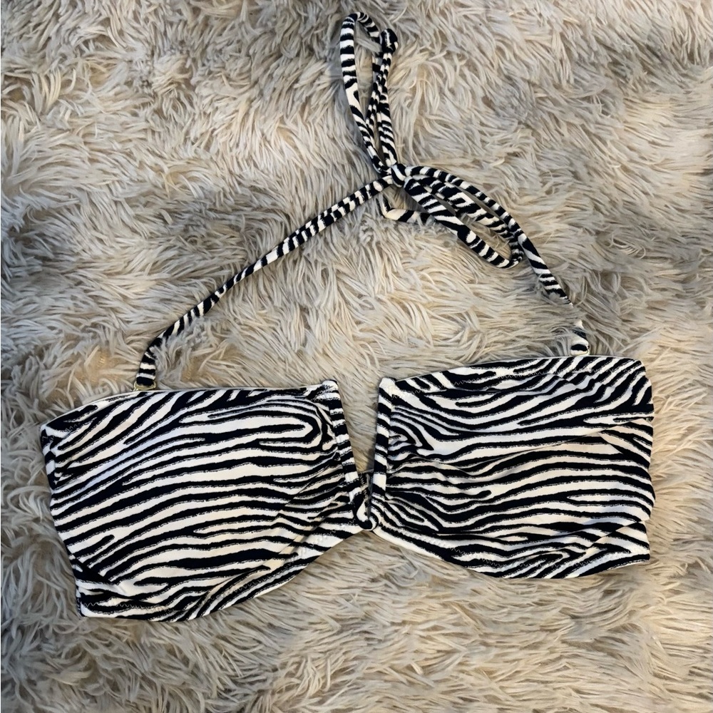 H&M Zebra Print Women's bandeau Top with removable straps